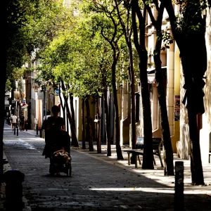 Paseando por la calle, desde la la Trav. de Dalt, te das cuenta de la magnitud y carácter que tiene, cruzar la calle Providencia, es sinónimo de dar un salto en el tiempo y entrar en otra dimensión de multiculturalidad, tiendas tradicionales, gastronomia internacional, tiendas de moda tipo HandMade y al final, te topas con la Plaça Revolució de Setembre de 1868. Claro indicativo del espíritu del barrio. La calle Verdi, en Gràcia es el alma del barrio, conexión entre varias plazas interiores.
