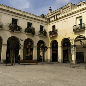 La plaza de Masadas fue construida en el siglo XIX, en el año 1876, con el objetivo de urbanizar la zona. El diseño de la plaza fue inspirado en el esquema utilizado en la plaza del Mercadal. La plaza fue construida por el propietario de los terrenos, el abogado, diputado provincial y senador en las Cortes Pacià Masadas i Teixidó, quien le dio su nombre.
En la década de los años 50, la plaza de Masadas sufrió una remodelación, en la que se cambiaron los adoquines de la plaza por losetas y se añadieron algunos árboles. Esta remodelación fue realizada por el arquitecto Antonio Bonet, quien también fue el responsable de la remodelación de la plaça de Catalunya. Esta plaza debe su nombre a Pacià Masadas i Teixidó.
